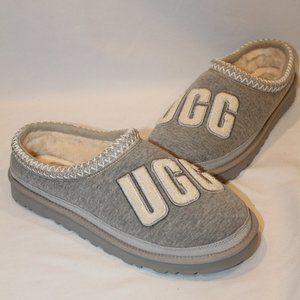 NIB UGG JERSEY LOGO MEN'S SLIP ON TASMAN SLIPPERS GRAY